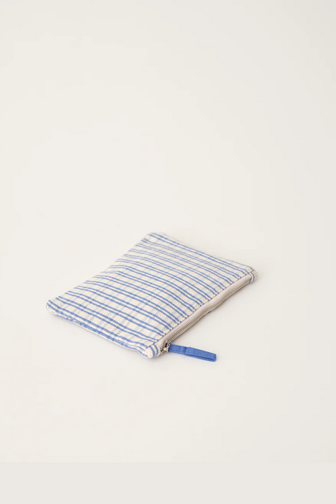 Pouch Small, Checked Blue