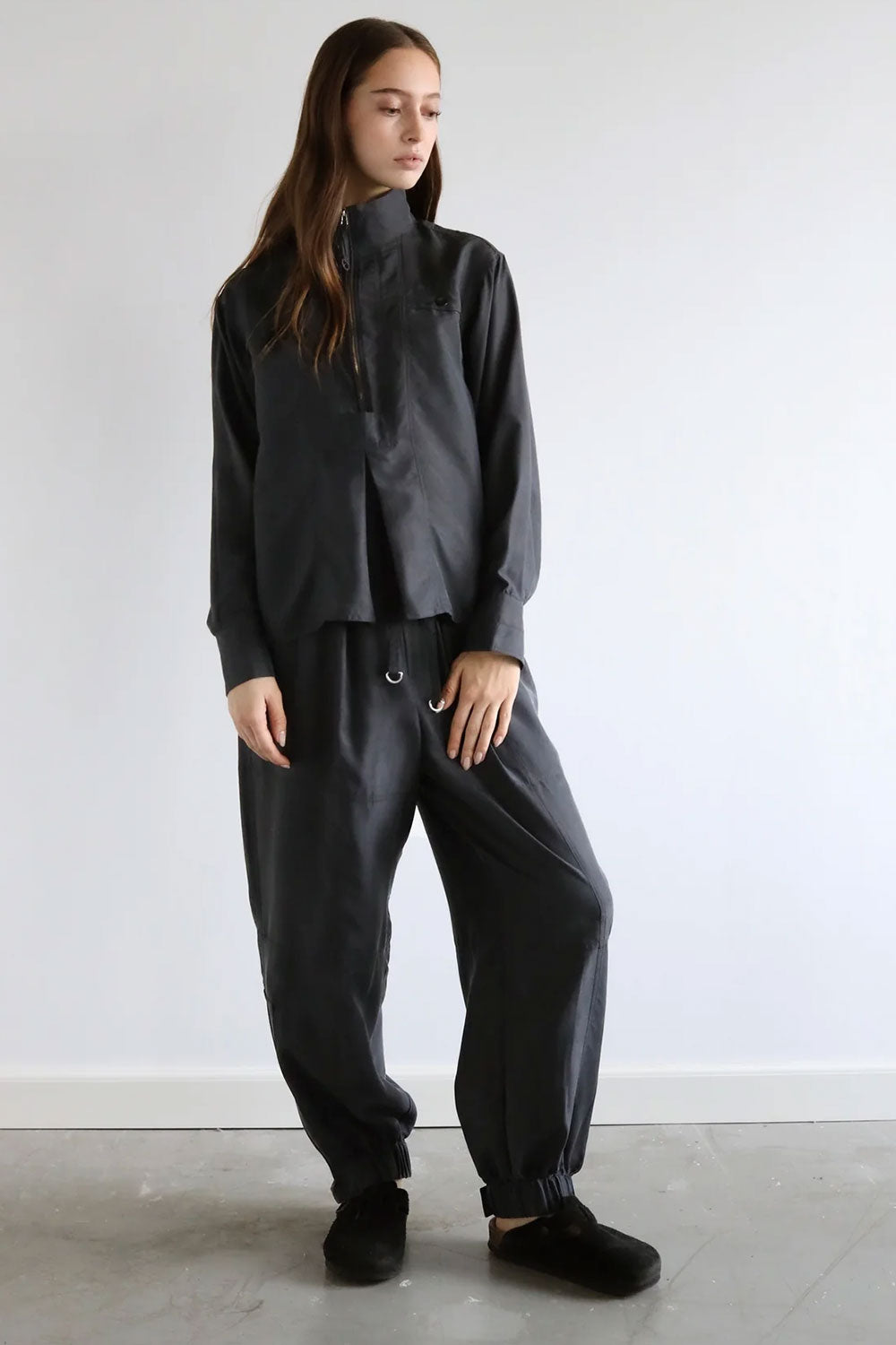 Blythe Silk Blouse, Caviar