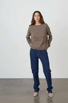 Women's Oversized Roundneck, Truffle