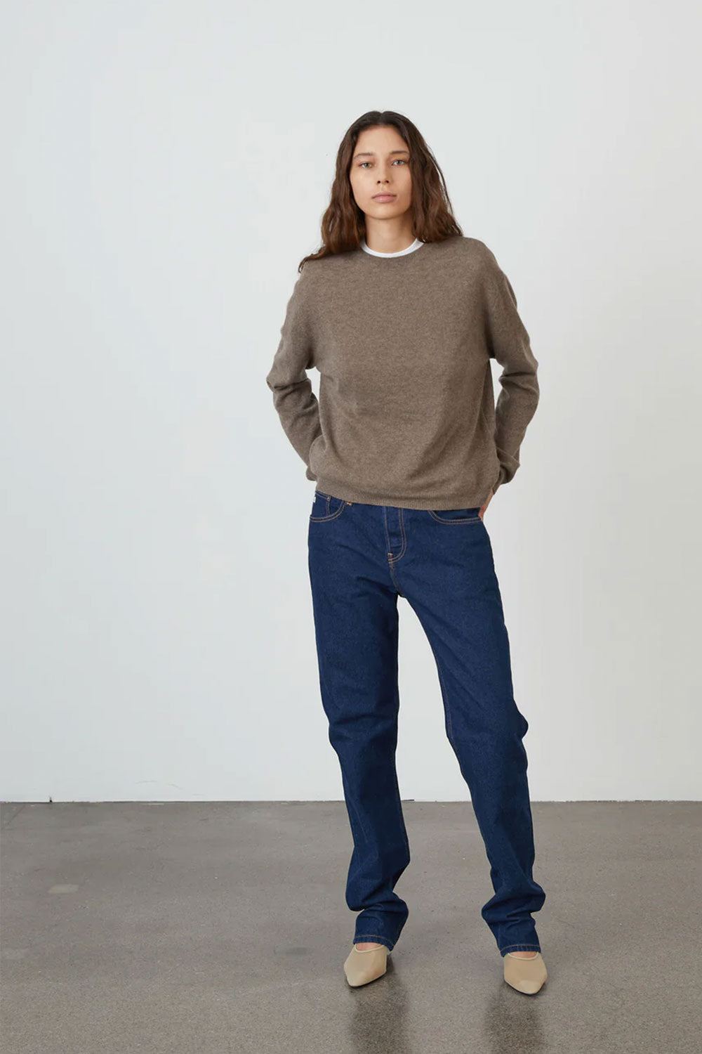 Women's Boxy O-Neck, Truffle
