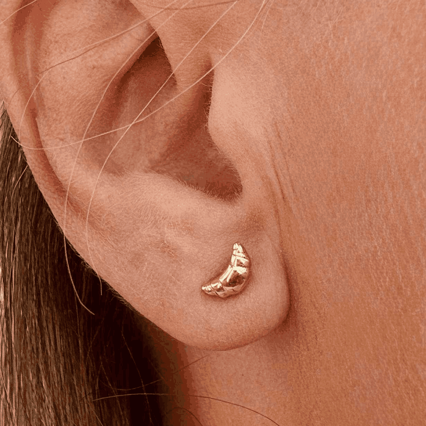 Mini Croissant Ørering, 18K GOLD