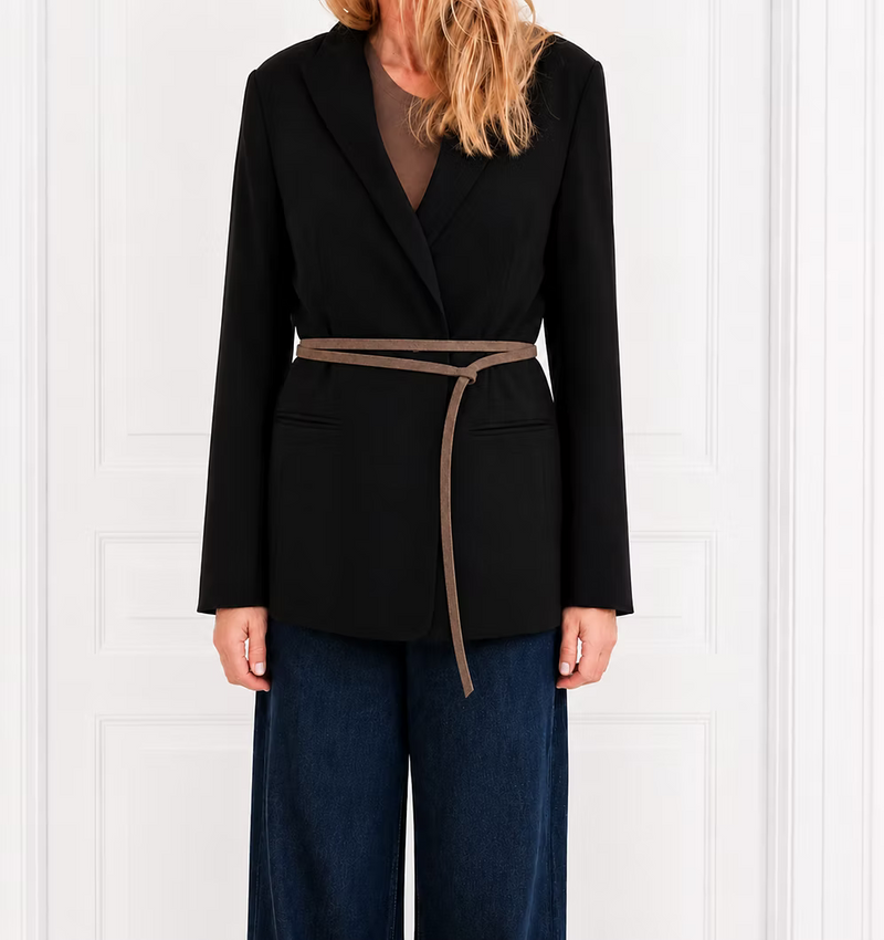 Lili belt double, Suede Elephant