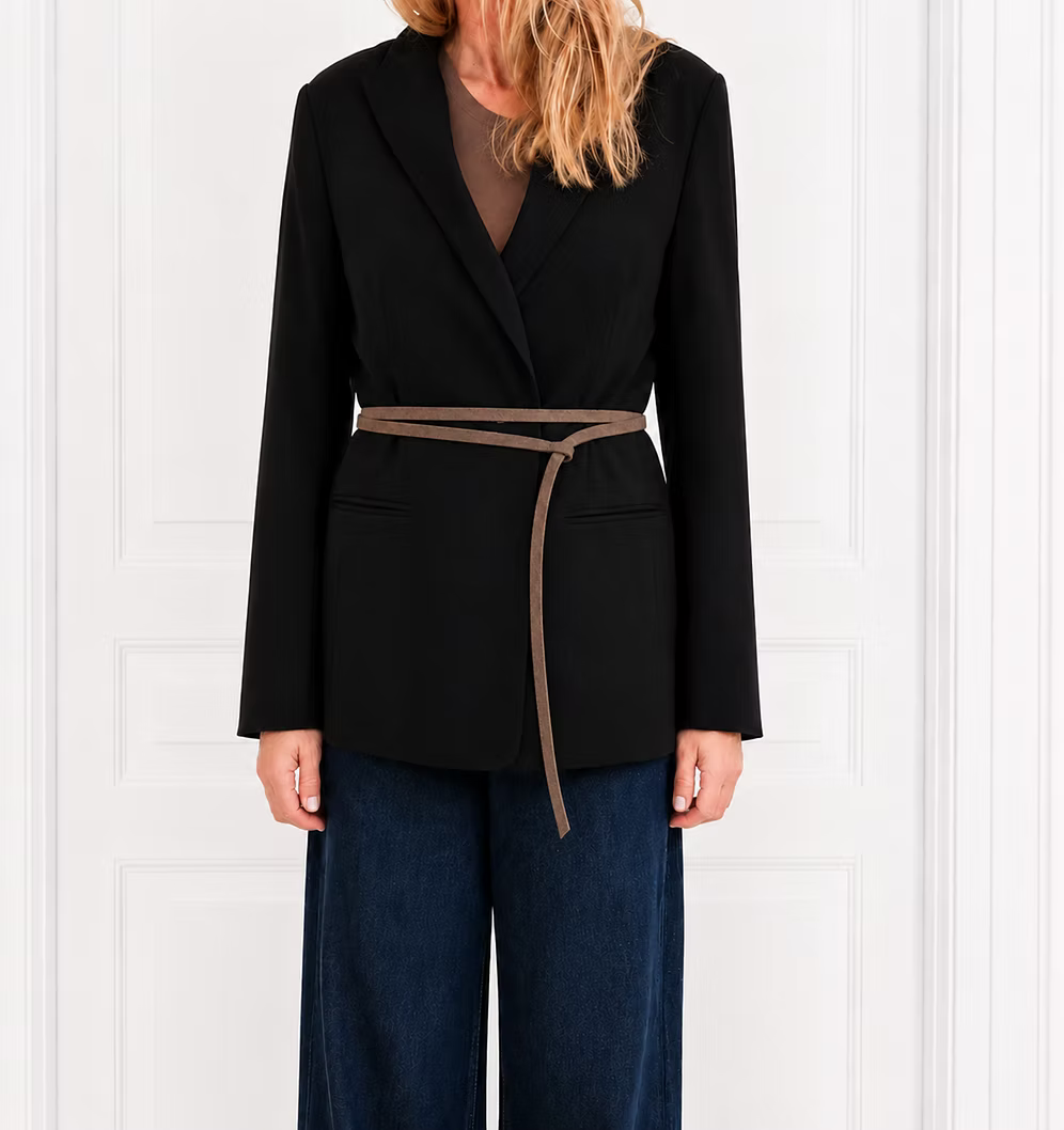 Lili belt double, Suede Elephant