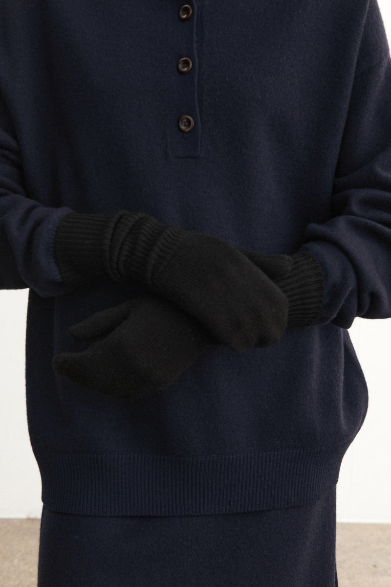 Merino Mittens, Black