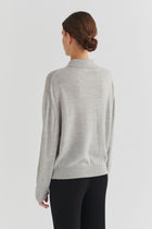 Wool LS Polo Shirt, Light Grey Melange