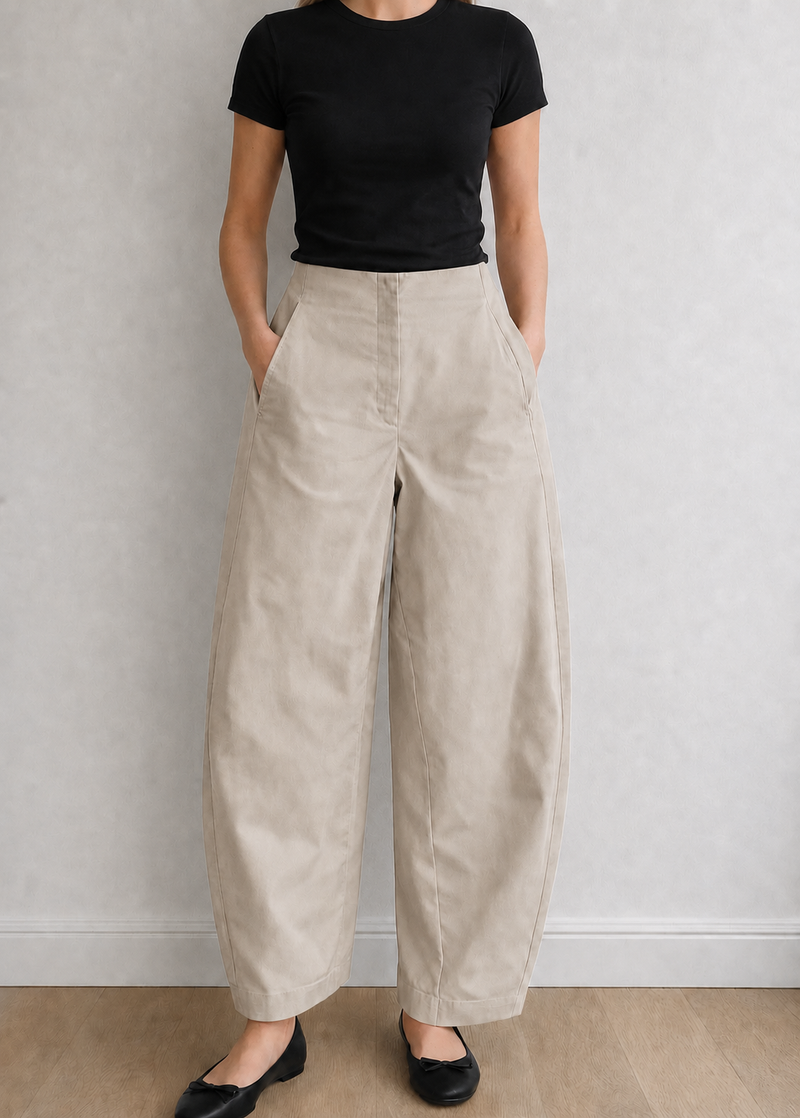 Gego barrel pants, Khaki (Lys sand)