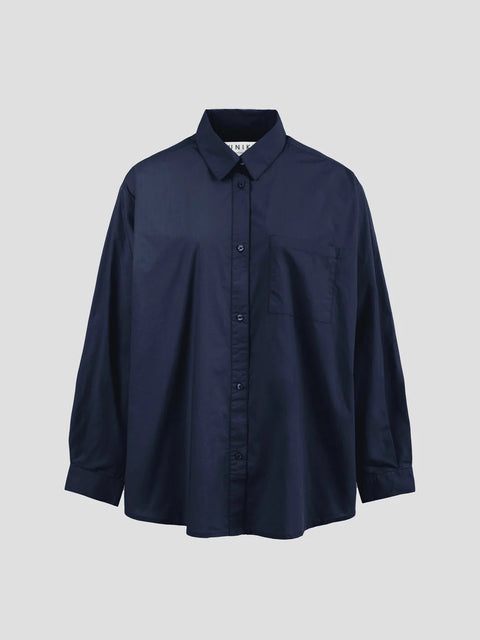 Ocean Poplin Shirt, Dark Navy