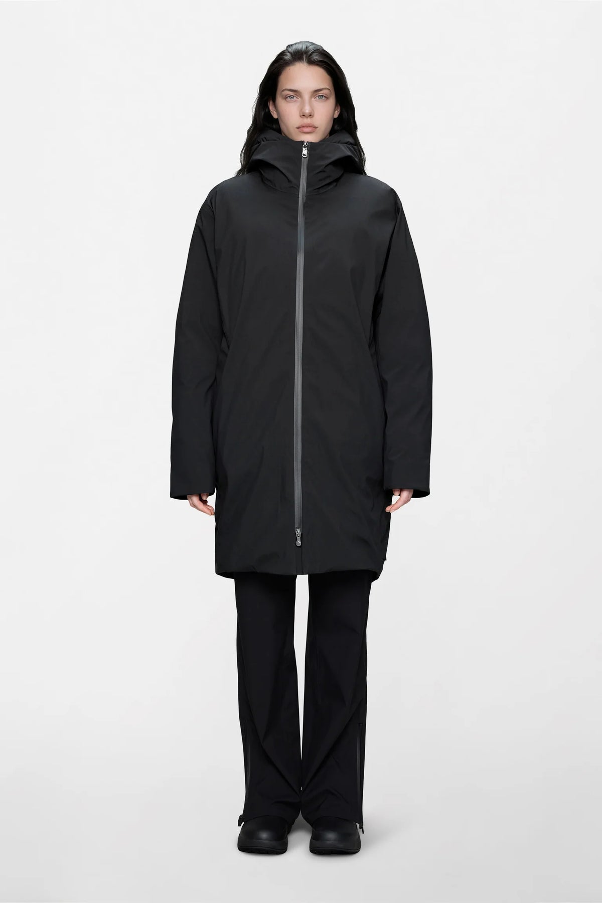 Sarna Long Puffer Jacket, Black