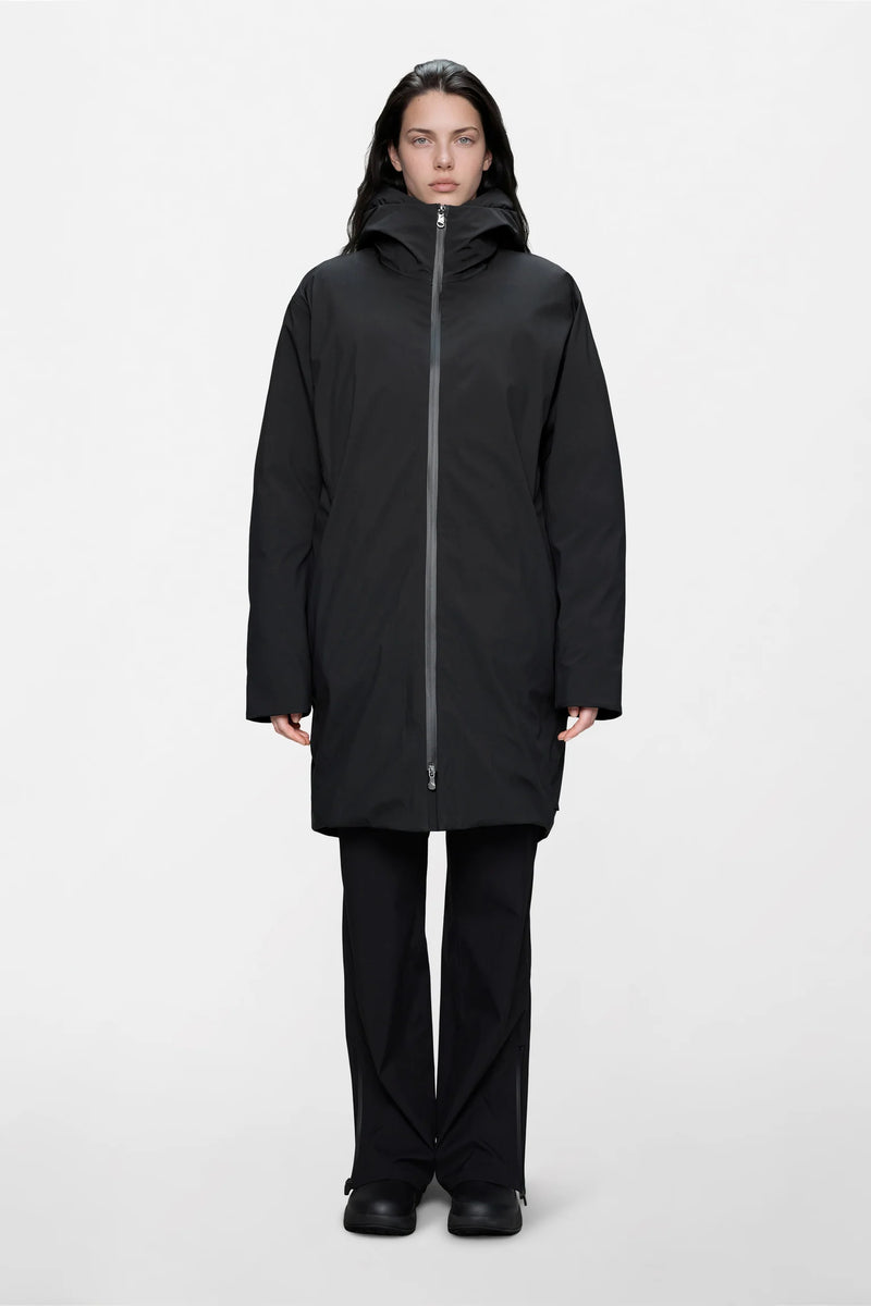Sarna Long Puffer Jacket, Black