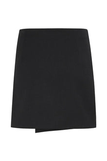 GZpaula melange MW wrap skirt, Black