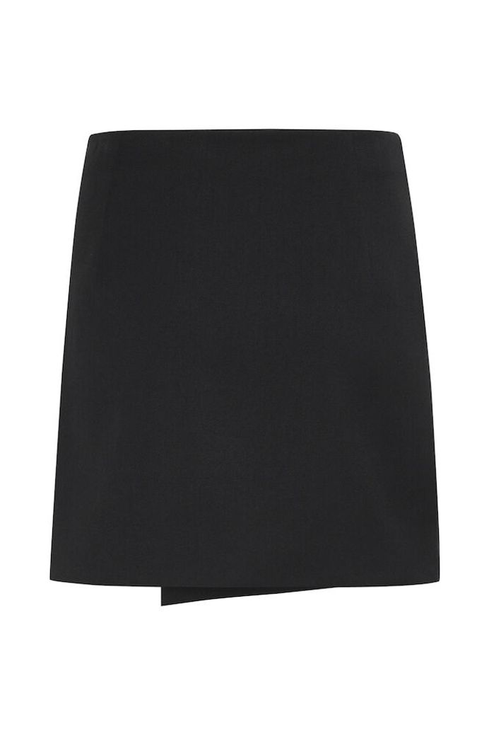 GZpaula melange MW wrap skirt, Black