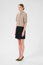 GZpaula melange MW wrap skirt, Black