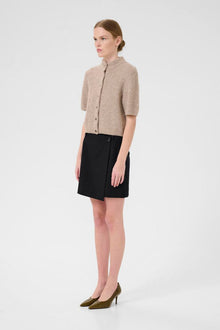 GZpaula melange MW wrap skirt, Black