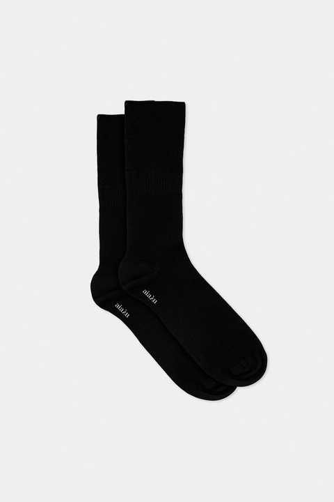 Cotton Rib Socks, Black