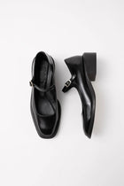 Penelope, Black Polished Leather Babies