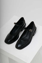Penelope, Black Polished Leather Babies