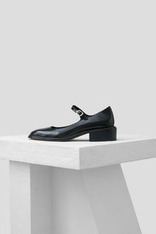 Penelope, Black Polished Leather Babies