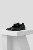 Penelope, Black Polished Leather Babies