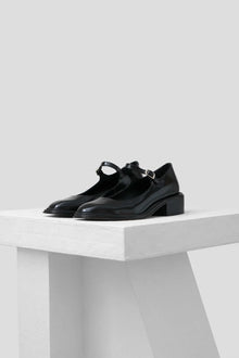 Penelope, Black Polished Leather Babies
