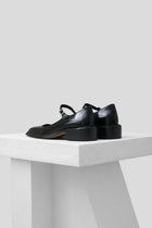 Penelope, Black Polished Leather Babies