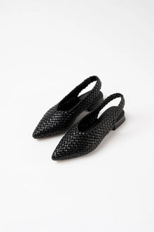 Soledad woven slingback sandal, Black
