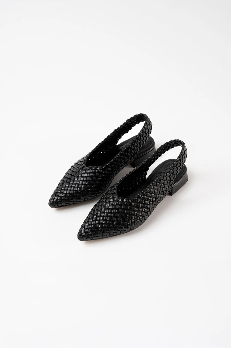 Soledad woven slingback sandal, Black