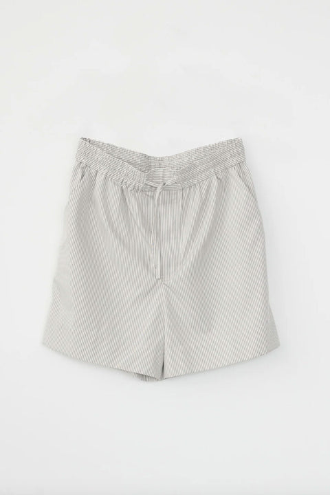 Stripy Poplin Shorts, Grey / White