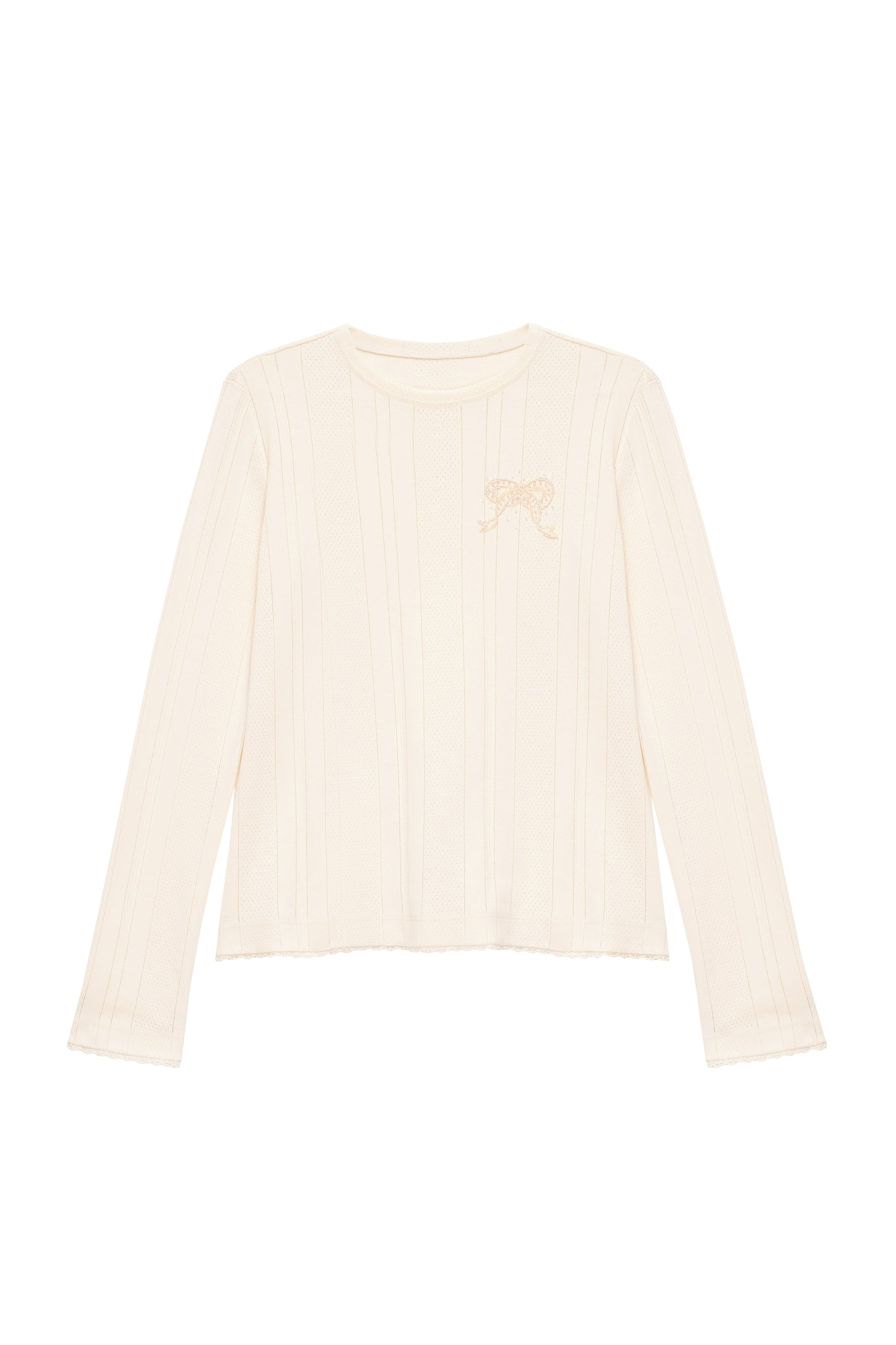 Textured Long Sleeve, Milk