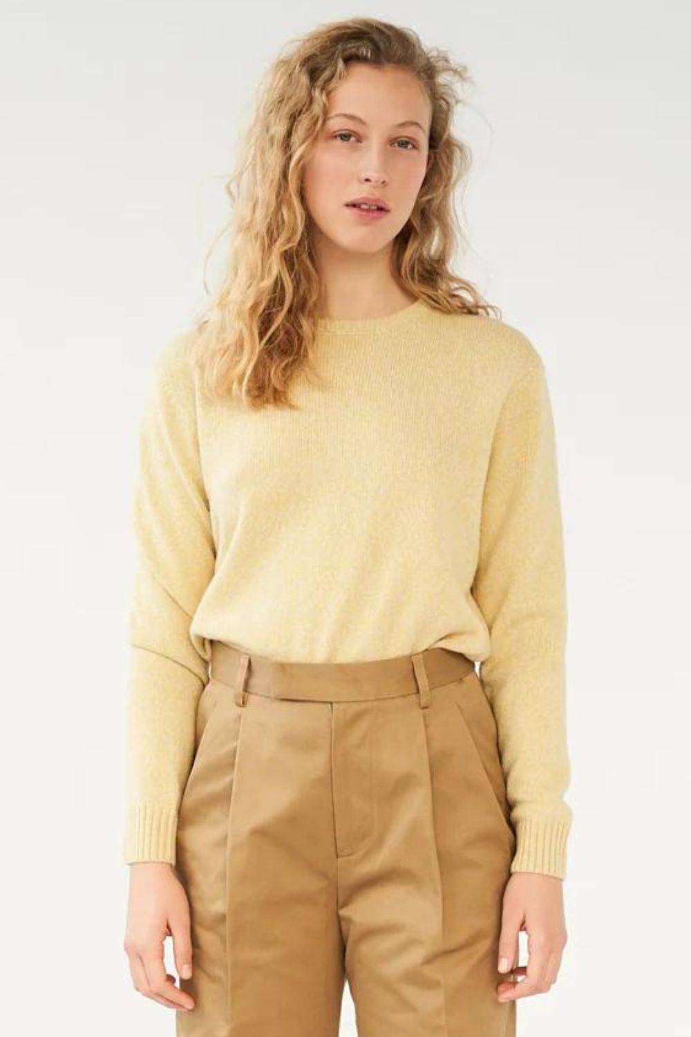 Wool Mouliné jumper, Yellow