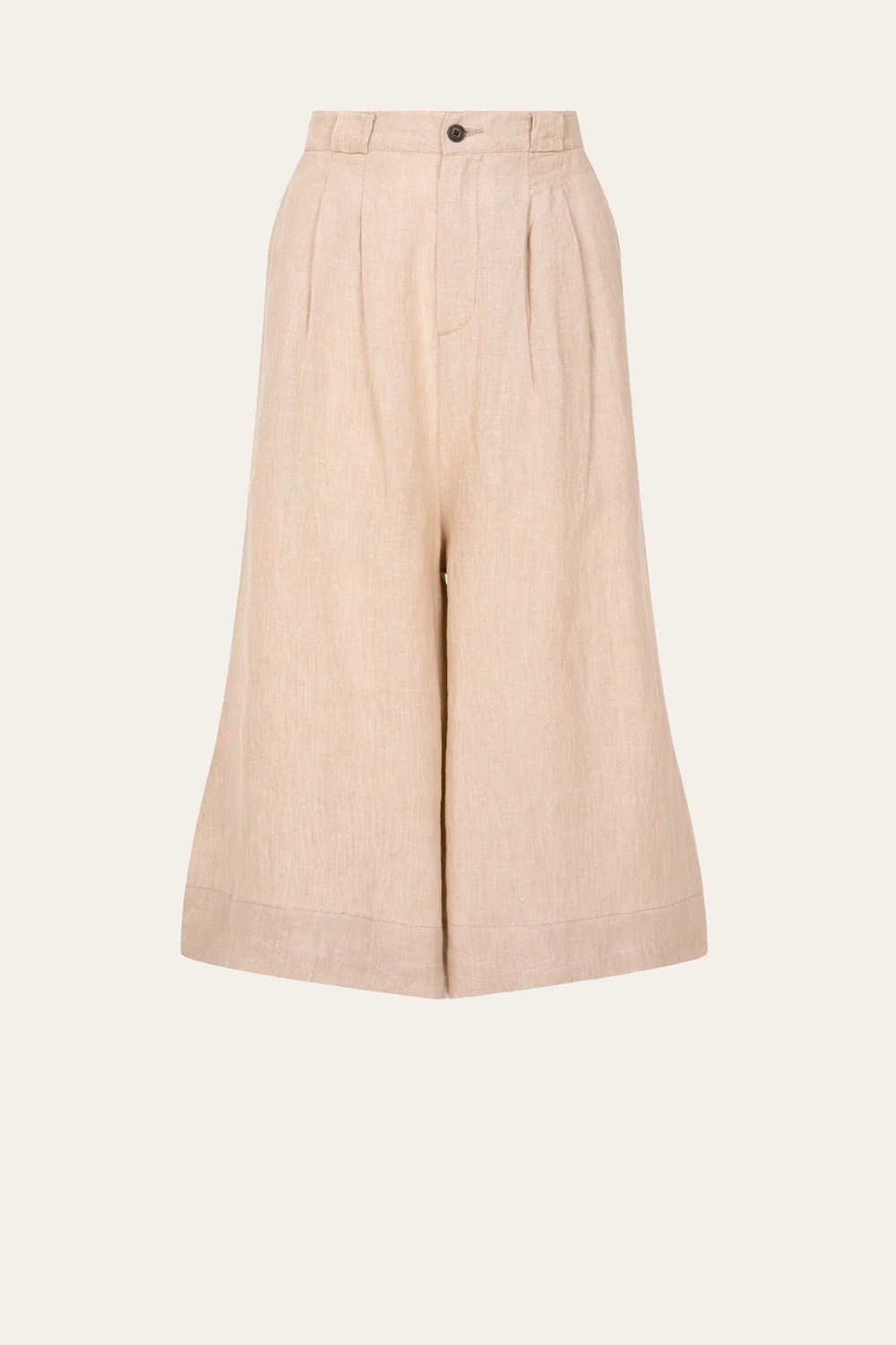 Natural linen baggy shorts, Light feather gray