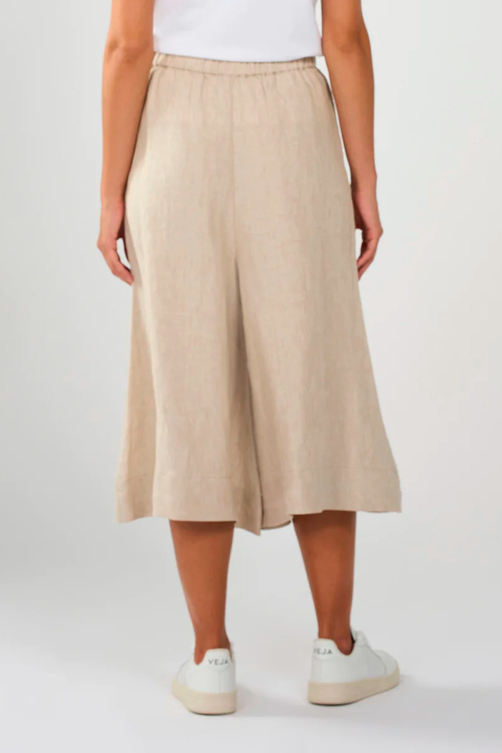 Natural linen baggy shorts, Light feather gray