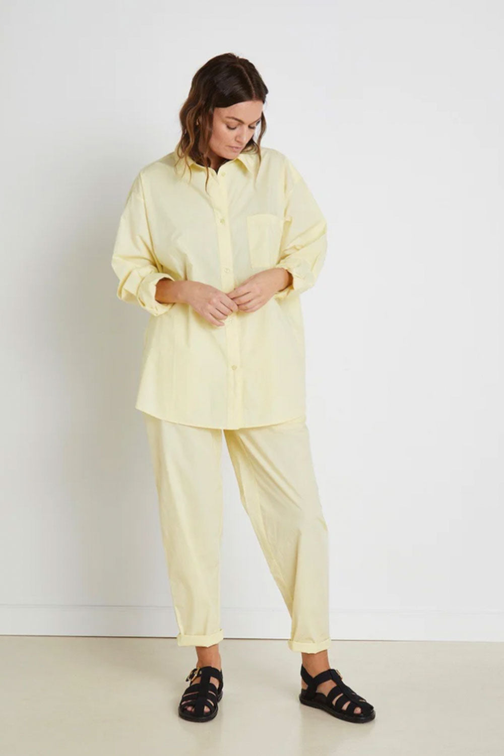 Ocean Poplin Shirt, Yellow