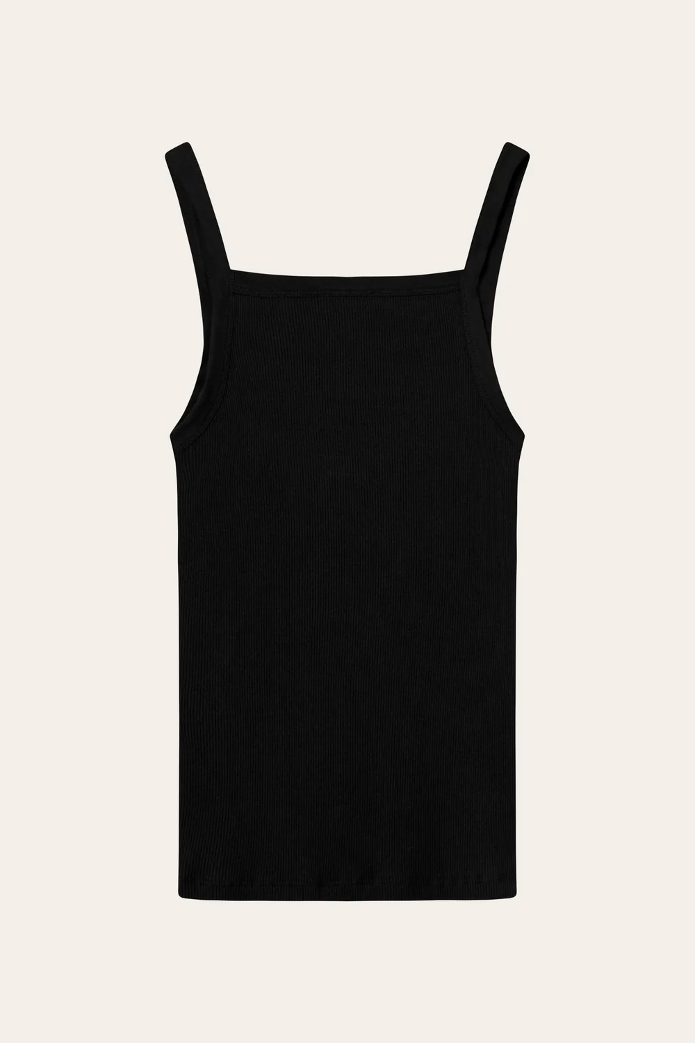 Rib strap top, Black Jet