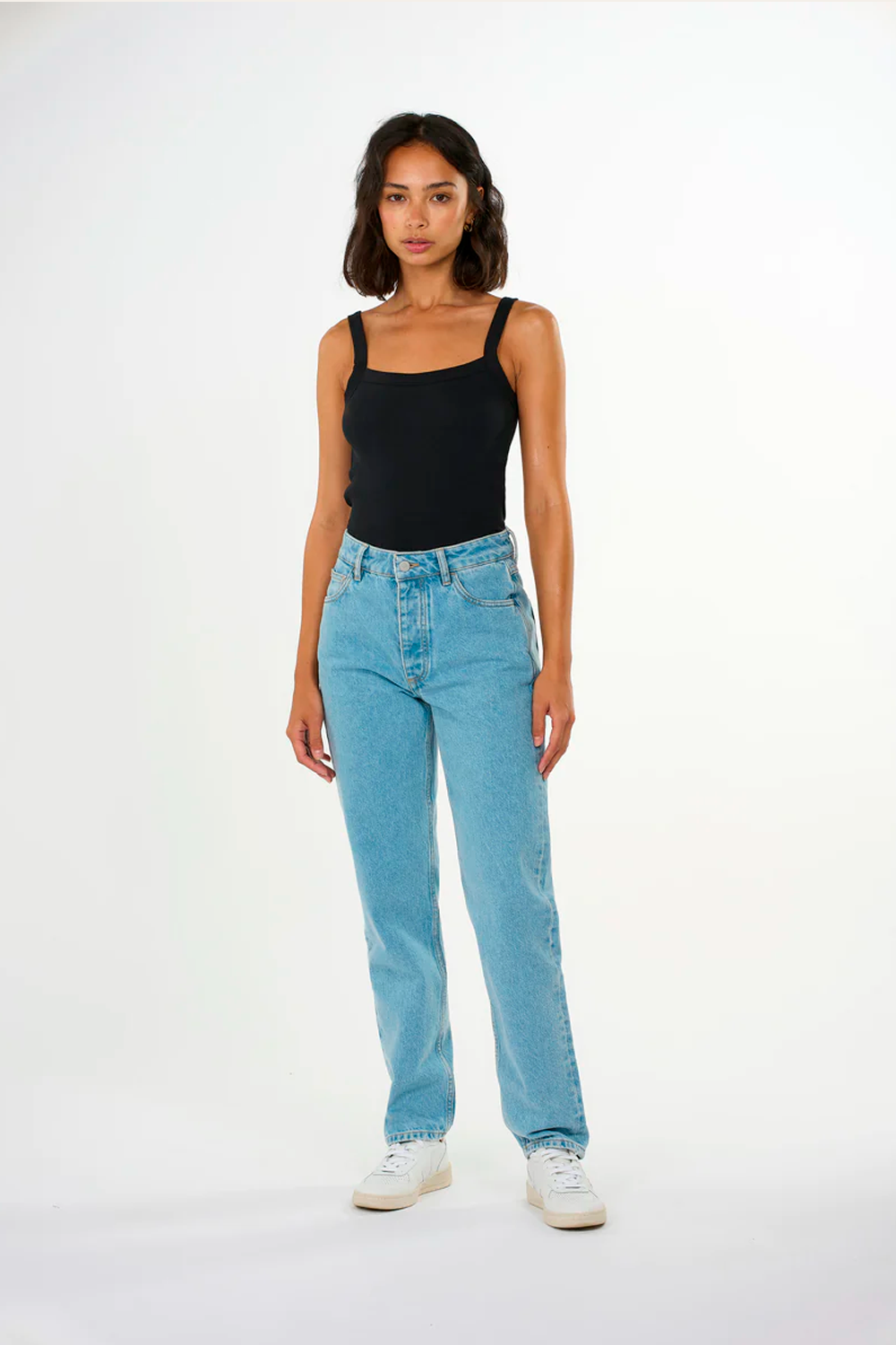 Rib strap top, Black Jet