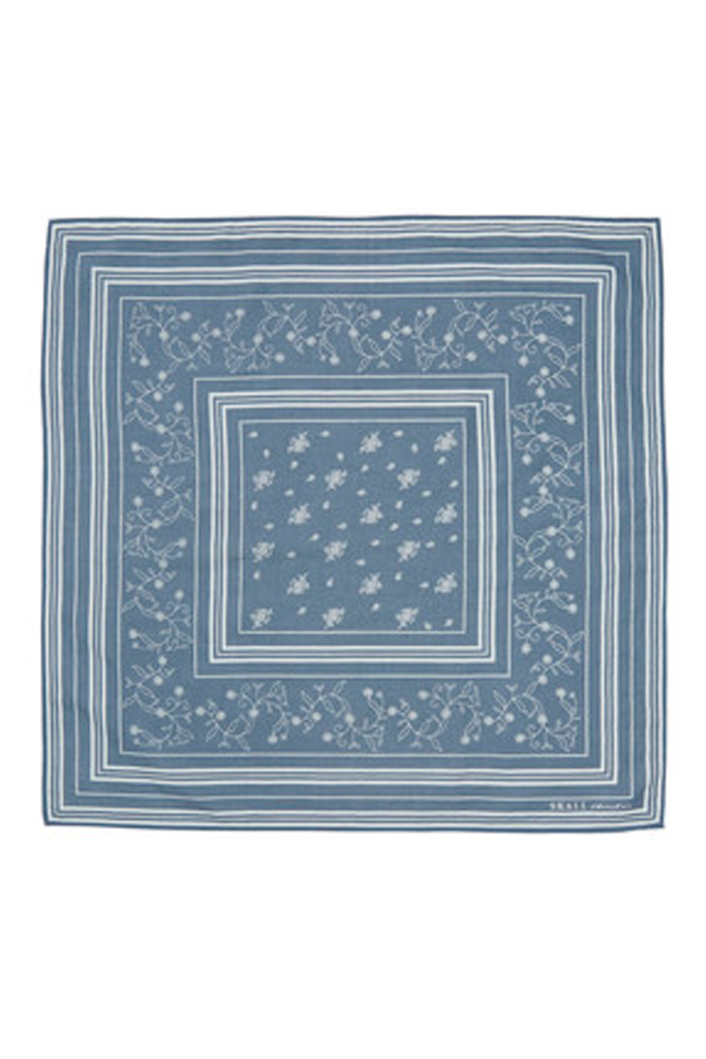 Skall classic scarf, 55x55, Dusty blue/Light cream