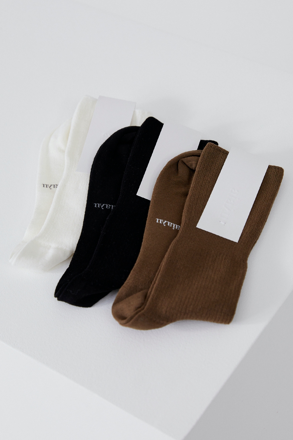 Cotton Rib Socks, Chestnut
