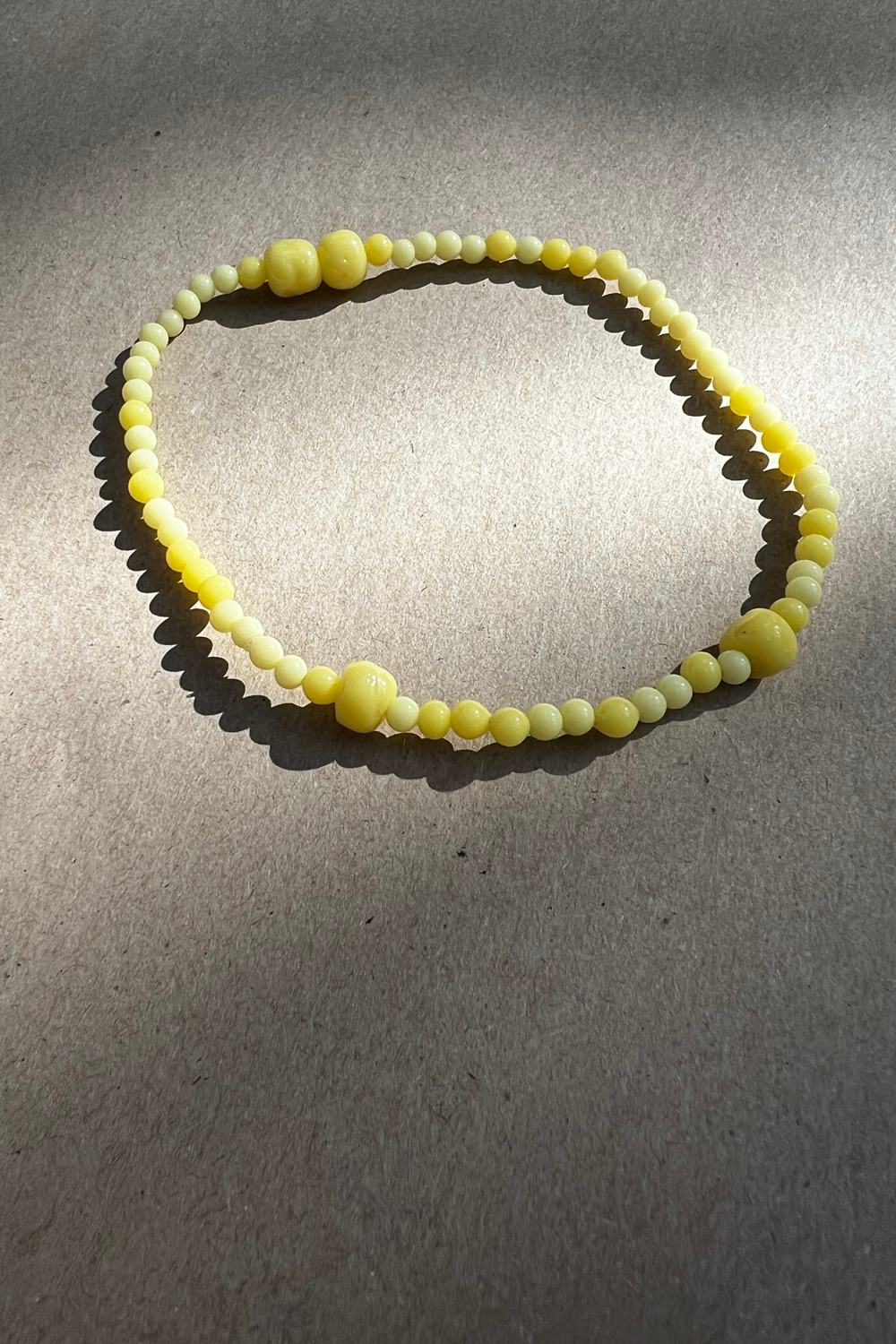 Vintage Perle Ankelkæde, Gul