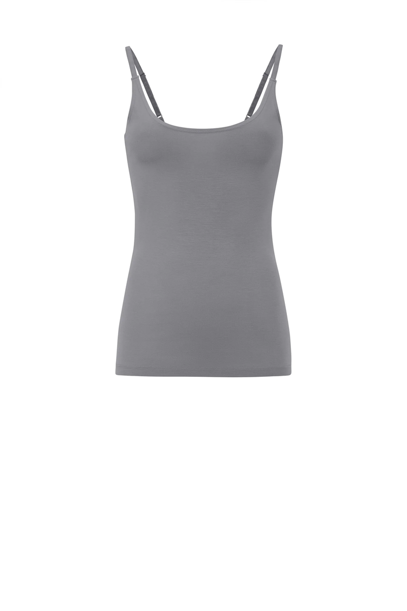 Penelope Singlet Top, Charcoal Grey
